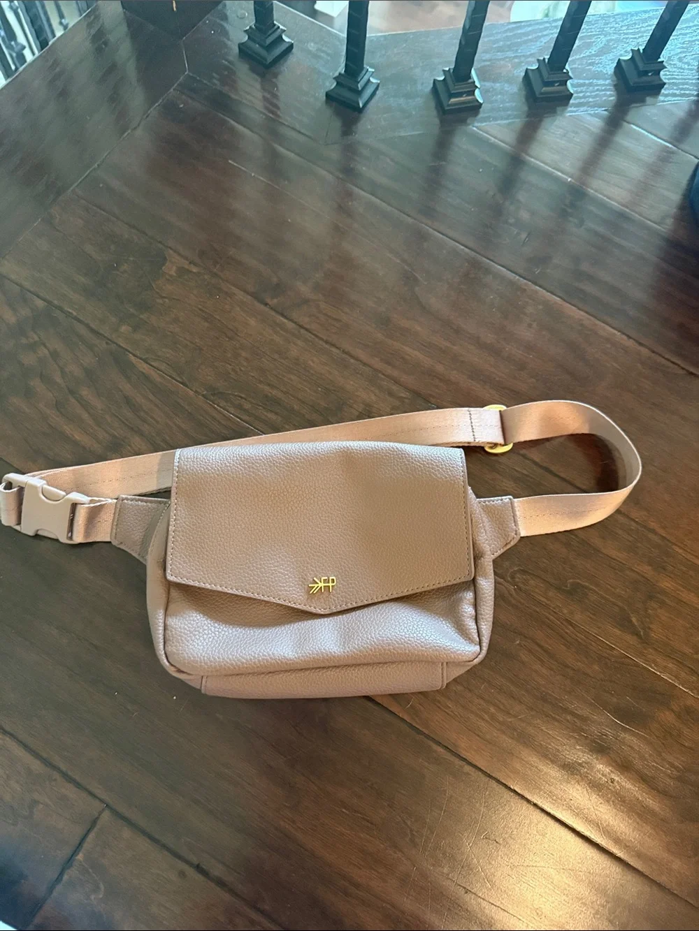 Freshly Picked Taupe Leather Crossbody Belt Bag